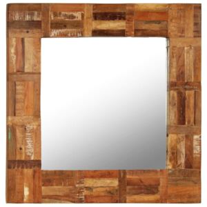 Nástenné zrkadlo z masívneho recyklovaného dreva 60x60 cm