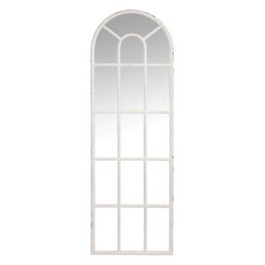 Biele kovové nástenné zrkadlo v tvare okna - 53 * 4 * 166cm