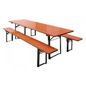 DEMA Sklápateľný pivný set 220x70 cm, oranžový