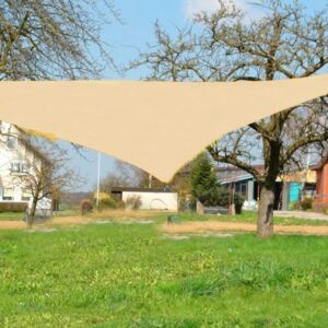 DEMA Trojuholníková tieniaca plachta proti slnku 5 m, krémová 41045