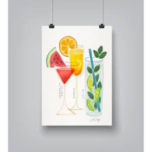 Plagát Americanflat Summer Cocktails, 30 × 42 cm