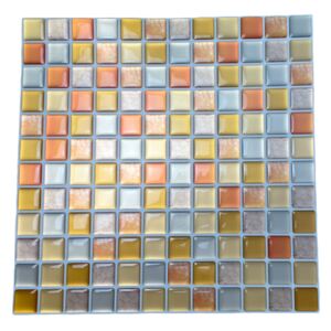 Nalepovací obklad - 3D mozaika - Oranžové štvorce 23,5 x 23,5 cm