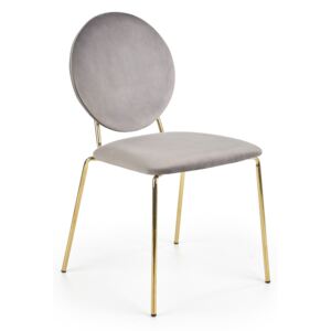 Halmar K363 stolička, čalúnenie - šedá, nohy - zlatá
