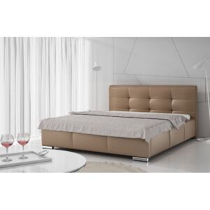Luxusná čalúnená posteľ Latium s úložným priestorom hnedá eko koža 180 x 200