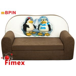 Detská pohovka FIMEX tučniaky hnedá