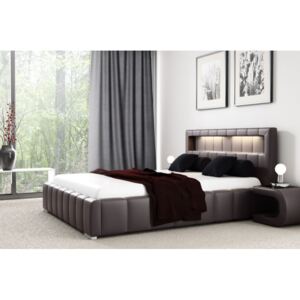 Manželská posteľ Fekri 200x200, hnedá eko koža