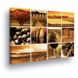 Obraz na plátne - Production Wines Collage 25x35 cm