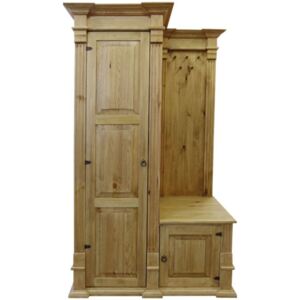 Drevená garderóba na chodbu, borovicová, rustikálny štýl 6860