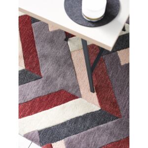 Flair Rugs koberce Rušně všívaný vlněný kusový koberec V&A Salon Red/Grey - 200x290 cm
