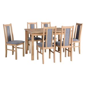 MEBLINE Stôl ALBA 1 + stoličky BOS 14 (6ks.) - súprava DX19
