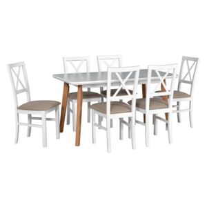 MEBLINE Stôl OSLO 7 + stoličky MILANO 4 (6ks.) - súprava DX31