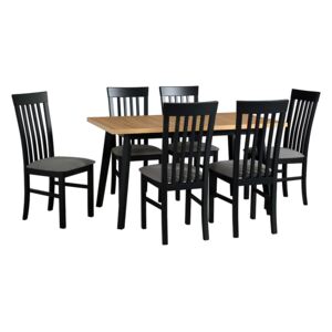 MEBLINE Stôl OSLO 5 + stoličky MILANO 2 (6ks.) - súprava DX30