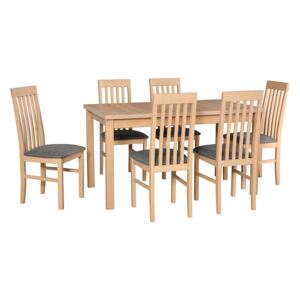 MEBLINE Stôl ALBA 1 + stoličky NILO 1 (6ks.) - súprava DX21