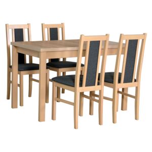 MEBLINE Stôl ALBA 1 + stoličky BOS 14 (4ks.) - súprava DX8
