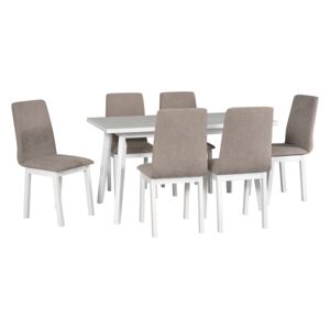 MEBLINE Stôl OSLO 5 + stoličky HUGO 5 (6ks.) - súprava DX39