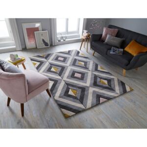 Flair Rugs koberce Kusový koberec Hand Carved Paloma Grey/Ochre/Pink - 120x170 cm