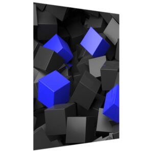 Samolepiaca fólia Čierno - modré kocky 3D 150x200cm OK3705A_2M