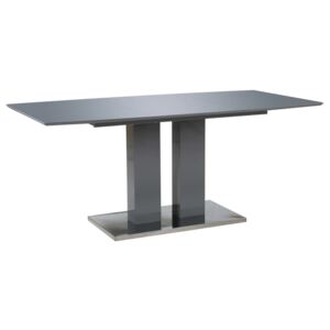Jedálenský stôl, vysoký lesk, sivý 180x90x76 cm, MDF
