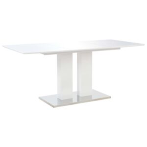 Jedálenský stôl, vysoký lesk, biely 180x90x76 cm, MDF