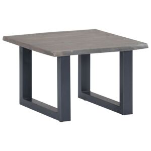 Konferenčný stolík, sivý 60x60x40 cm, akáciový masív a železo