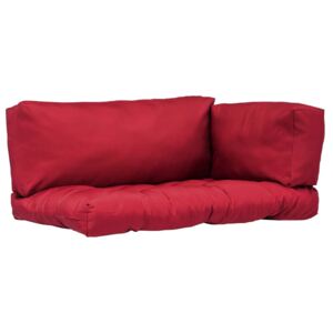 Podložky na paletový nábytok 3 ks, červené, polyester