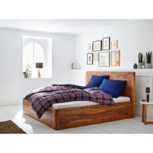 Masívum Masívna posteľ DEHLI 160 Farba: Medium Oak- tmavohnedá