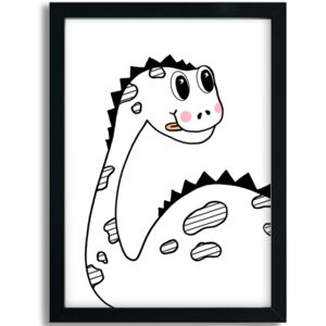 Obraz pre deti - Čiernobiely dinosaurus 32x42 cm