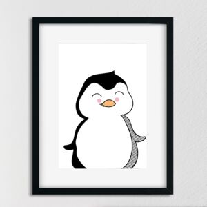 Plagát pre deti - Čiernobiely tučniak A3