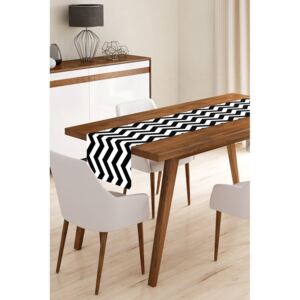 Behúň na stôl z mikrovlákna Minimalist Cushion Covers Black Stripes, 45 × 145 cm