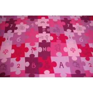 MAXMAX Detský koberec PUZZLE ružový