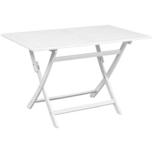 Záhradný stôl, biely 120x70x75 cm, akáciový masív
