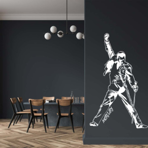 GLIX Freddie Mercury - Queen - samolepka na stenu Biela 60x30 cm
