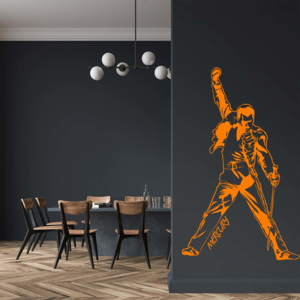 GLIX Freddie Mercury - Queen - samolepka na stenu Oranžová 60x30 cm