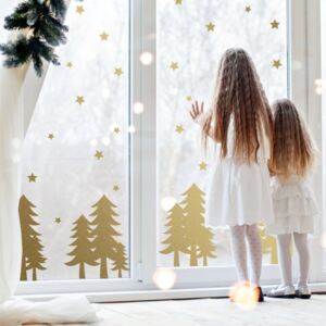 Nálepky na stenu Christmas - stromčeky a hviezdičky SW020