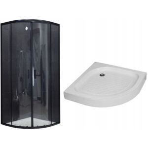 Sprchovací kút s vaničkou maxmax MEXEN RIO transparent - štvrťkruh 70x70 cm - BLACK