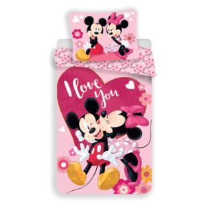 Jerry Fabrics Detské obliečky Mickey and Minnie Kiss micro, 140 x 200 cm, 70 x 90 cm
