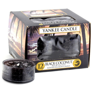 Sada 12 vonných sviečok Yankee Candle Čierny Kokos, doba horenia 4 - 6 hodín