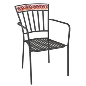 Kovová záhradná stolička Square Mosaic Red - Ø53*57*85 cm