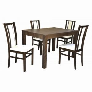 Stôl MONZA +4 ks Stolička D400 buk 120 x 80 cm