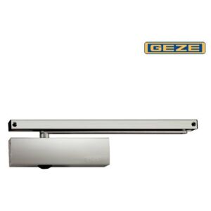 GEZE TS 3000 V - zatvárač dverí s klznou lištou, pre dvere do šírky 1100 mm a váhy 80 kg, strieborný / Barva zavírače:stříbrná