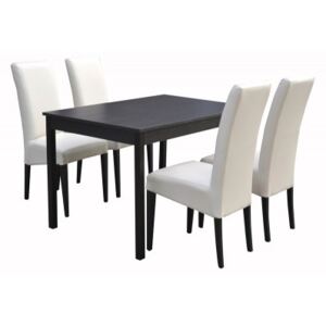 Stôl Bergamo pevný + 4x stolička Boston 120 x 80 cm