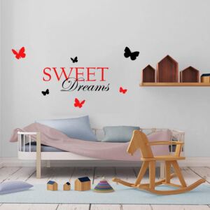 GLIX Sweet dreams - nálepka na stenu Čierna a červená 120 x 60 cm