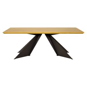 Jedálenský stôl dub masív s kovovými nohami 200 x 100 cm
