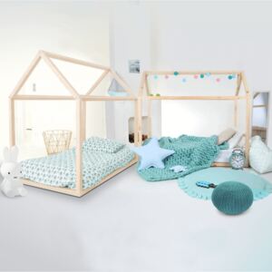 2 kusy, Montessori posteľ, borovicové drevo, prírodná, VELENA