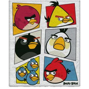 Halantex Fleece deka Angry Birds bielá 120/150 cm