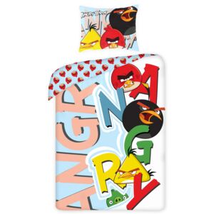 Halantex Obliečky Angry Birds písmená bavlna 140x200, 70x80cm
