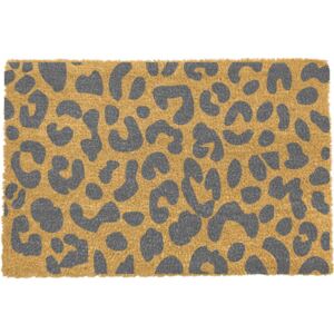 Sivá rohožka z prírodného kokosového vlákna Artsy Doormats Leopard, 40 x 60 cm