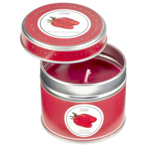 Aromatická sviečka v plechovke s vôňou jahôd Copenhagen Candles, doba horenia 32 hodín