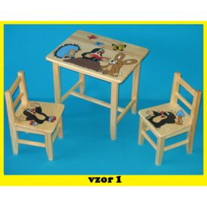 Detský Stôl s stoličkami Krtek + malý stolček zadarmo !! (+ Malý stolček zadarmo !!)