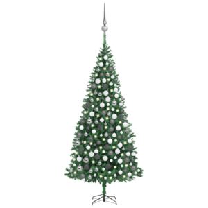 Umelý vianočný stromček s LED a súpravou gulí zelený 300 cm